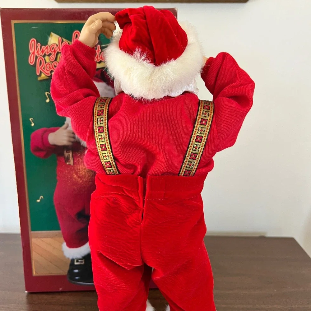 Vintage 1998 Jingle Bell Rock Santa Animated Dancing Musical Figure 60755 Boxed